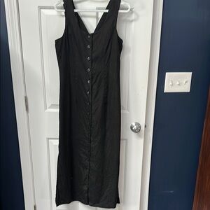 Elegant Black Button-Down Dress